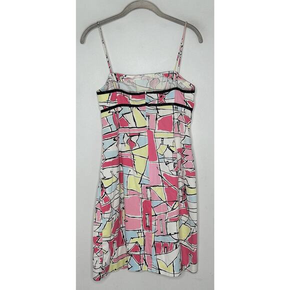 Becky & Max Size 6 Pink Geometric Spaghetti Strap Summer Knee Length Dress - Picture 5 of 5